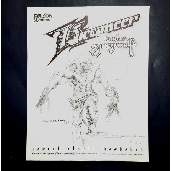 Buccaneer ART LITHO SET 6 Hunter Grey-Wolf S.C.Harbaker Falcon Comic 710/1500 NM - Picture 1 of 12